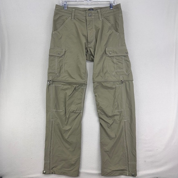 Kuhl Renegade Convertible Cargo Pants Mens 32x32 Khaki Hiking Outdoor Utility - Picture 1 of 11